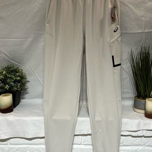 ASIC’s Men’s French Terry Joggers Cream/White size Medium
